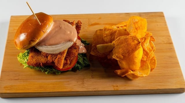 Sándwich De Pollo Crujiente / Crispy Chicken Sandwich.